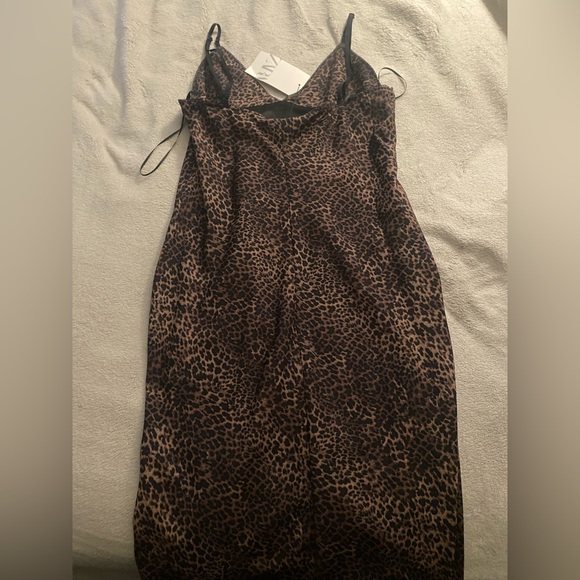 NWT Zara dark tone leopard print slip maxi dress - Picture 4 of 4